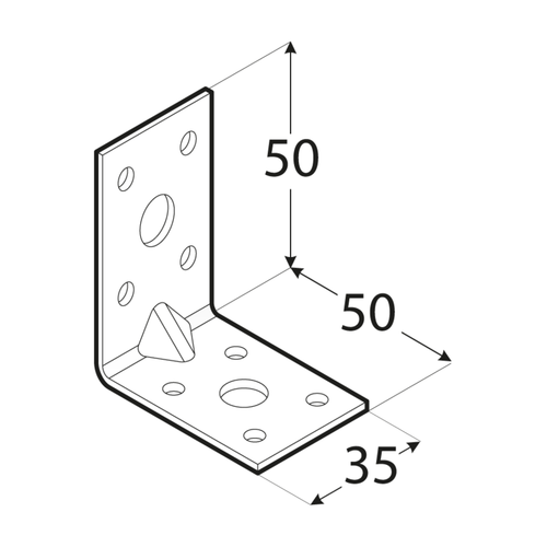 KPL 5 Kątownik z przetłoczeniem 50x50x35x2,0 - 10szt