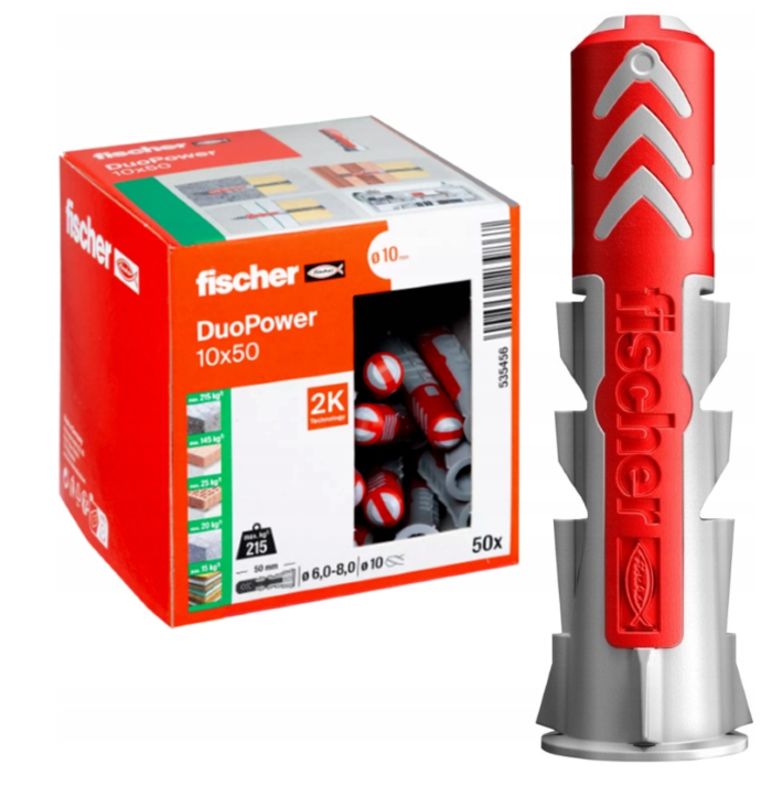 FISCHER DUOPOWER 10x50 KOŁKI ROZPOROWE  50szt