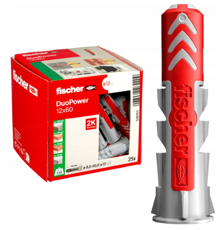 FISCHER DUOPOWER12x60 KOŁKI ROZPOROWE 25szt