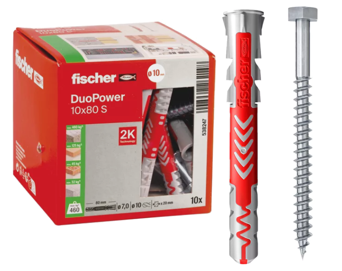 KOŁKI FISCHER DUOPOWER 10x80 S KOŁEK Z WKRĘTEM 10szt